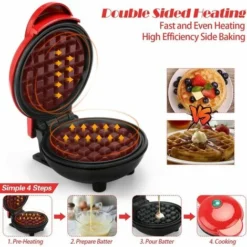 Waffle Iron Mini Waffles, Small Waffle Iron With Non-stick Coating For Classic Waffles, Waffle Iron Belgian Waffles For Children's Birthday Parties, Family Celebrations, Easter 7 Waffle Iron Mini Waffles, Small Waffle Iron With Non-stick Coating For Classic Waffles, Waffle Iron Belgian Waffles For Children's Birthday Parties, Family Celebrations, Easter -Kitchen Appliances Store 96178587 3