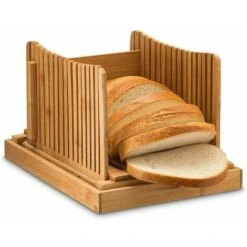 Bamboo Bread Slicer Machine For Home Baked Bread, Loaf, Loaf, Cake, Bagel, Toast