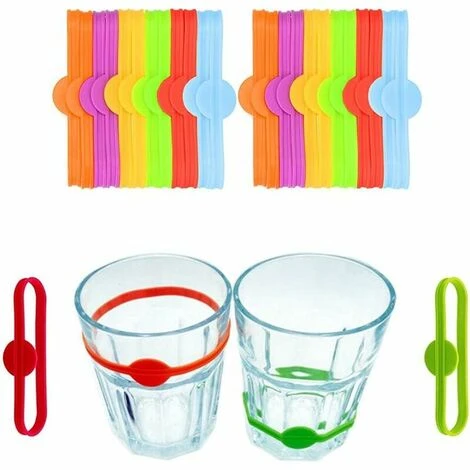 Drink Markers 24 Pieces Of Reusable Silicone Drink Markers. Glass Markers. Strips Of Cocktail Glass Bottles. Home Party Bar Label Markers (6 4 Drink Markers 24 Pieces Of Reusable Silicone Drink Markers. Glass Markers. Strips Of Cocktail Glass Bottles. Home Party Bar Label Markers (6 - Image 4