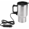 Electric Heating Travel Mug 12V 454ML Stainless Steel Travel Cup With Lid And Handle Electric Insulated Plug Kettles Car Coffee Mug Heater,16.5CM