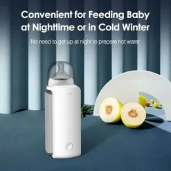 Portable Wireless Baby Bottle Warmer Travel Breastmilk Warmer Cooler Bag Built-in Battery With USB Charging Cable (White) -Kitchen Appliances Store 96246967 4