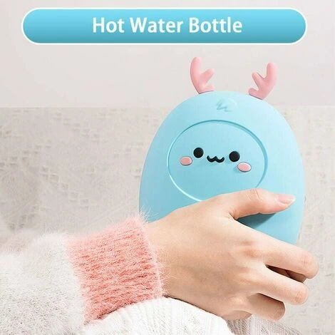 Hot Water Bottle 2 In 1 Silicone Hot Water Bag / Ice Bag Microwave Heating Leakproof Gift For Kids Girls, Pink - Pink 2 Hot Water Bottle 2 In 1 Silicone Hot Water Bag / Ice Bag Microwave Heating Leakproof Gift For Kids Girls, Pink - Pink - Image 2