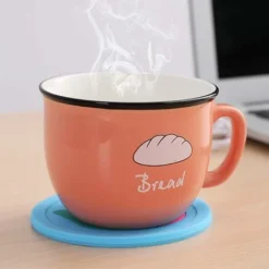LITZEE Cup Warmer 1pcs Cup Warmer Drink Coaster, Cartoon Silicone USB Cup Warmer Coaster Coffee Cup Electric Heating Pad Drink Coaster Drink Warmer Pad Portable Coffee Tea Pad For Home, Office。 Red -Kitchen Appliances Store 96303033 4