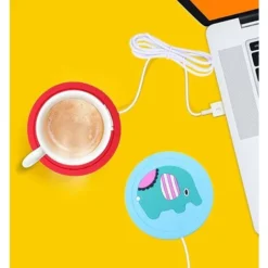 LITZEE Cup Warmer 1pcs Cup Warmer Drink Coaster, Cartoon Silicone USB Cup Warmer Coaster Coffee Cup Electric Heating Pad Drink Coaster Drink Warmer Pad Portable Coffee Tea Pad For Home, Office。 Red -Kitchen Appliances Store 96303033 5