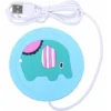 LITZEE Cup Warmer 1pcs Cup Warmer Drink Coaster, Cartoon Silicone USB Cup Warmer Coaster Coffee Cup Electric Heating Pad Drink Coaster Drink Warmer Pad Portable Coffee Tea Pad For Home, Office。Blue