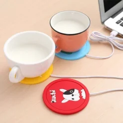 LITZEE Cup Warmer 1pcs Cup Warmer Drink Coaster, Cartoon Silicone USB Cup Warmer Coaster Coffee Cup Electric Heating Pad Drink Coaster Drink Warmer Pad Portable Coffee Tea Pad For Home, Office。Blue -Kitchen Appliances Store 96305884 5