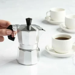 Aluminum Stovetop, Percolator Pot For Espresso, Mocha, Cuban Coffee, Cappuccino, Latte And More, Perfect For Camping, Strong, Long-Lasting, Silver, 1 Cup 8 Aluminum Stovetop, Percolator Pot For Espresso, Mocha, Cuban Coffee, Cappuccino, Latte And More, Perfect For Camping, Strong, Long-Lasting, Silver, 1 Cup -Kitchen Appliances Store 97100093 4