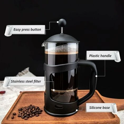 2 Cup French Press, French Press, Perfect For Coffee Lovers, Morning Coffee, Maximum Flavor Coffee Maker With Stainless Steel Filter, 12oz/350ML 2 2 Cup French Press, French Press, Perfect For Coffee Lovers, Morning Coffee, Maximum Flavor Coffee Maker With Stainless Steel Filter, 12oz/350ML - Image 2