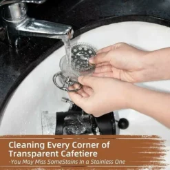 2 Cup French Press, French Press, Perfect For Coffee Lovers, Morning Coffee, Maximum Flavor Coffee Maker With Stainless Steel Filter, 12oz/350ML 9 2 Cup French Press, French Press, Perfect For Coffee Lovers, Morning Coffee, Maximum Flavor Coffee Maker With Stainless Steel Filter, 12oz/350ML -Kitchen Appliances Store 97101599 5