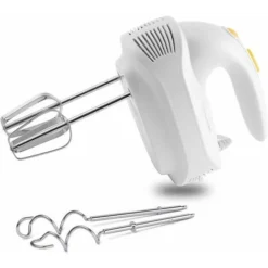 Electric Hand Mixer Powerful Hand Mixer Quiet Multipurpose 5 Speed Electric Kitchen Whisk，2 Whisks And 2 Stainless Steel Dough Hooks For Baking Cakes And Baking