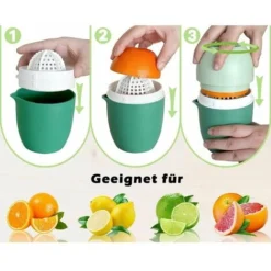 Manual Citrus Juicer With Unique Lemon Shape Design Two Modes Of Use For Different Fruits (Green) -Kitchen Appliances Store 97102492 3