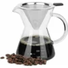 Pour Over Coffee Maker With Stainless Steel Filter, Borosilicate Glass Carafe With Handle, No Paper Filters Needed (400ml)