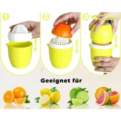 Manual Citrus Juicer With Unique Lemon Shape Design Two Modes Of Use For Different Fruits (Yellow) -Kitchen Appliances Store 97104669 3