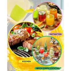 Manual Citrus Juicer With Unique Lemon Shape Design Two Modes Of Use For Different Fruits (Yellow) -Kitchen Appliances Store 97104669 5