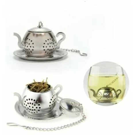 2Pcs Tea Infuser Teapot - Stainless Steel Infuser (Silver) 1 2Pcs Tea Infuser Teapot - Stainless Steel Infuser (Silver)