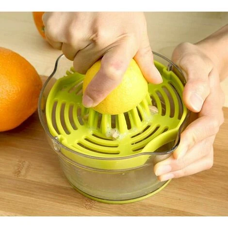 Manual Citrus Squeezer, Orange Lemon Squeezer, Multifunctional Lime And Orange Lemon Squeezer With 2 Reamers And Measuring Container 4 Manual Citrus Squeezer, Orange Lemon Squeezer, Multifunctional Lime And Orange Lemon Squeezer With 2 Reamers And Measuring Container - Image 4