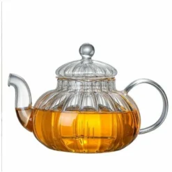 Glass Teapot With Pumpkin Design Infuser (Pumpkin Teapot 600ml) -Kitchen Appliances Store 97104862 5
