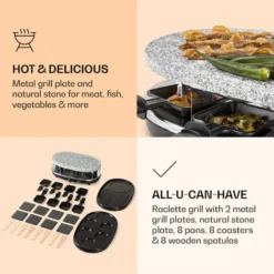 Klarstein All-U-Can Grill Raclette 4-in-1 Raclette Grill With Accessories For 8 People -Kitchen Appliances Store 97224560 5