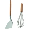Piece Bpa Free Nonstick Silicone Kitchen Utensil Set, Heat Resistant Silicone With Wooden Handle