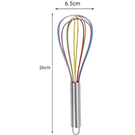 Manual Egg Beater Stainless Steel Egg Beater Household Mini Baking Egg Beater Silicone Cream Whisk 2 Manual Egg Beater Stainless Steel Egg Beater Household Mini Baking Egg Beater Silicone Cream Whisk - Image 2