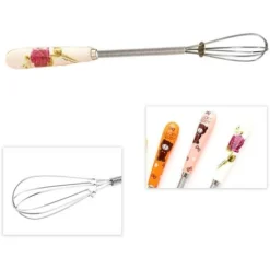 Small Whisks Stainless Steel Handle Mini Small Mixing Balloon Wire Whisks Ceramic Whisk (4 Pieces) -Kitchen Appliances Store 97381157 3