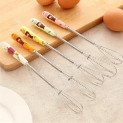 Small Whisks Stainless Steel Handle Mini Small Mixing Balloon Wire Whisks Ceramic Whisk (4 Pieces) -Kitchen Appliances Store 97381157 5