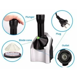 Electric Ice Cream Maker Fruit Sorbet Machine For Making Vegan Ice Cream Desserts -Kitchen Appliances Store 97452648 3