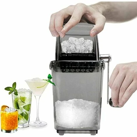 Manual Ice Crusher Rotary Ice Crusher Cocktails Slush Crushed Ice Maker Smoothies Ice Crusher Machine Home 1.25L Chrome Ice Crusher Ice Cubes Drinks Chopper Stirrer (Gray) 1 Manual Ice Crusher Rotary Ice Crusher Cocktails Slush Crushed Ice Maker Smoothies Ice Crusher Machine Home 1.25L Chrome Ice Crusher Ice Cubes Drinks Chopper Stirrer (Gray)