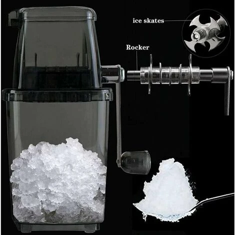 Manual Ice Crusher Rotary Ice Crusher Cocktails Slush Crushed Ice Maker Smoothies Ice Crusher Machine Home 1.25L Chrome Ice Crusher Ice Cubes Drinks Chopper Stirrer (Gray) 2 Manual Ice Crusher Rotary Ice Crusher Cocktails Slush Crushed Ice Maker Smoothies Ice Crusher Machine Home 1.25L Chrome Ice Crusher Ice Cubes Drinks Chopper Stirrer (Gray) - Image 2