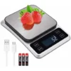 Upgraded Kitchen Scales, 5KG/11lbs Digital Kitchen Scales Gram And Oz Weight Scale For Baking Baking, USB Rechargeable HD LCD Display, Batteries Included