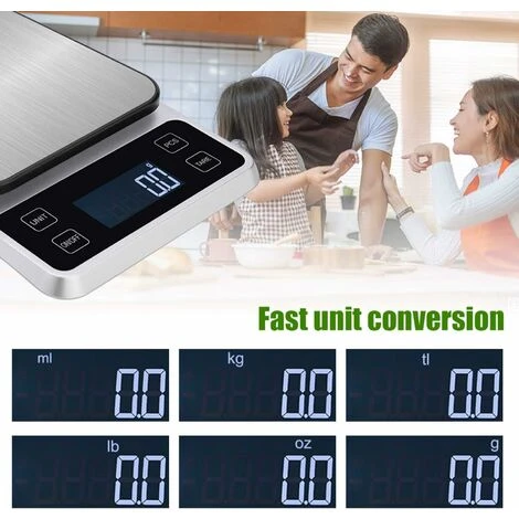Upgraded Kitchen Scales, 5KG/11lbs Digital Kitchen Scales Gram And Oz Weight Scale For Baking Baking, USB Rechargeable HD LCD Display, Batteries Included 2 Upgraded Kitchen Scales, 5KG/11lbs Digital Kitchen Scales Gram And Oz Weight Scale For Baking Baking, USB Rechargeable HD LCD Display, Batteries Included - Image 2