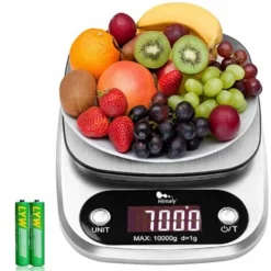 Digital Kitchen Scale - From 1 G To 10 Kg - Stainless Steel - High Accuracy - With LCD Display And Battery Included [Energy Class A+]