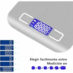 Smart Digital Scale With LCD Display For Kitchen Stainless Steel, 5 Kg/11lbs, Multifunctional Food Scale, Silver Color, (2 Batteries Included) -Kitchen Appliances Store 97456519 3