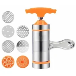 Manual Pasta Maker, Manual Pasta Press, Manual Noodle Maker, Stainless Steel Pasta Maker, Comes With 7 Molds For Manual Spaghetti -