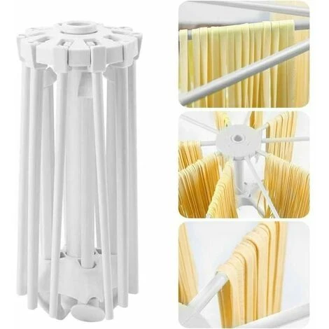Fresh Pasta Drying Rack 10 Bar Fresh Pasta Drying Rack Portable Foldable Easy To Store Quick Setup (White) 5 Fresh Pasta Drying Rack 10 Bar Fresh Pasta Drying Rack Portable Foldable Easy To Store Quick Setup (White) - Image 5