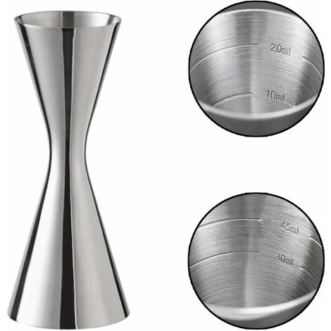 Cocktail Measurer, Stainless Steel Double Sided Cocktail Measurer, Silver Measuring Cup For Professional Bartender 30ml X 60mlMeasuring Cups 1 Cocktail Measurer, Stainless Steel Double Sided Cocktail Measurer, Silver Measuring Cup For Professional Bartender 30ml X 60mlMeasuring Cups