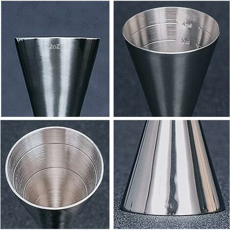 Cocktail Measurer, Stainless Steel Double Sided Cocktail Measurer, Silver Measuring Cup For Professional Bartender 30ml X 60mlMeasuring Cups 2 Cocktail Measurer, Stainless Steel Double Sided Cocktail Measurer, Silver Measuring Cup For Professional Bartender 30ml X 60mlMeasuring Cups - Image 2