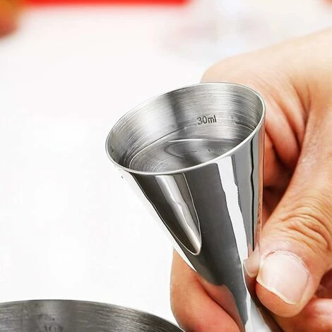 Cocktail Measurer, Stainless Steel Double Sided Cocktail Measurer, Silver Measuring Cup For Professional Bartender 30ml X 60mlMeasuring Cups 5 Cocktail Measurer, Stainless Steel Double Sided Cocktail Measurer, Silver Measuring Cup For Professional Bartender 30ml X 60mlMeasuring Cups - Image 5