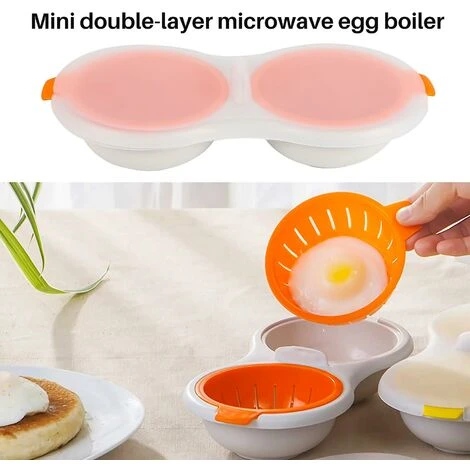 Draining Egg Boiler Set Double Layer Egg Poacher Breakfast Egg Boiler 2 Draining Egg Boiler Set Double Layer Egg Poacher Breakfast Egg Boiler - Image 2