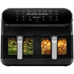 CHEFREE Dual Air Fryer, 2-Basket With ViewCook Window, 8-in-1 Smart Programmes & SNYC Finish, 8L, Health Oil Free Fryer And Grill, Saving Energy- AFW20