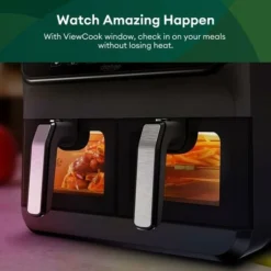 CHEFREE Dual Air Fryer, 2-Basket With ViewCook Window, 8-in-1 Smart Programmes & SNYC Finish, 8L, Health Oil Free Fryer And Grill, Saving Energy- AFW20 -Kitchen Appliances Store 98597366 3