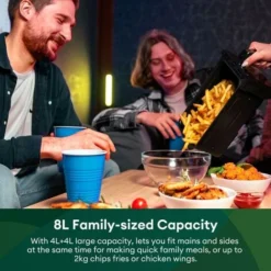 CHEFREE Dual Air Fryer, 2-Basket With ViewCook Window, 8-in-1 Smart Programmes & SNYC Finish, 8L, Health Oil Free Fryer And Grill, Saving Energy- AFW20 -Kitchen Appliances Store 98597366 5