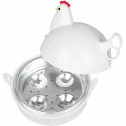 Electric Egg Cooker Microwave Chicken Shape 4 Microwave Eggs Steamer