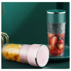 Portable Juicer Mini Household Fruit Juicing Cup USB Charging Green 4 Knives -Kitchen Appliances Store 98628604 4