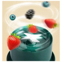 Portable Juicer Mini Household Fruit Juicing Cup USB Charging Green 4 Knives -Kitchen Appliances Store 98628604 5