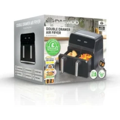 Daewoo XL 8L Digital Double Drawer Dual Zone Air Fryer SDA2310GE -Kitchen Appliances Store 98796052 5