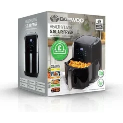 Daewoo Digital Healthy Living Air Fryer 5.5 Litre Capacity SDA1804GE – Black -Kitchen Appliances Store 98796053 4