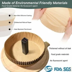 Air Fryer Liners Disposable Parchment Sheet 100PCS-6.3 Inches, Unbleached Non-Stick Tiktok Must Have For Kitchen Baking Paper ZQYRLAR -Kitchen Appliances Store 98816554 3