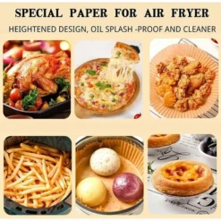 Air Fryer Disposable Paper Liner Non-Stick Baking Paper Food Grade Parchment Paper Oil-Proof Baking Accessories-100pcs ZQYRLAR 9 Air Fryer Disposable Paper Liner Non-Stick Baking Paper Food Grade Parchment Paper Oil-Proof Baking Accessories-100pcs ZQYRLAR -Kitchen Appliances Store 98817517 5