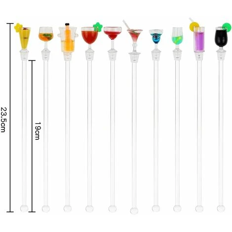 10 Pieces Cocktail Stirrers 23cm Acrylic Bar Drink Mixer Stirring With Colorful Miniature Accessory For Bar Stirring Cocktail Coffee Tea Juice Wine ZQYRLAR 2 10 Pieces Cocktail Stirrers 23cm Acrylic Bar Drink Mixer Stirring With Colorful Miniature Accessory For Bar Stirring Cocktail Coffee Tea Juice Wine ZQYRLAR - Image 2